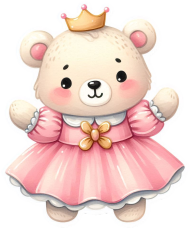 PNG sticker ursinha princesa rosa (17)